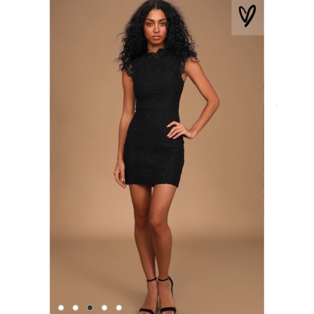 Lulus Crochet Lace Mock Neck Bodycon Mini Dress